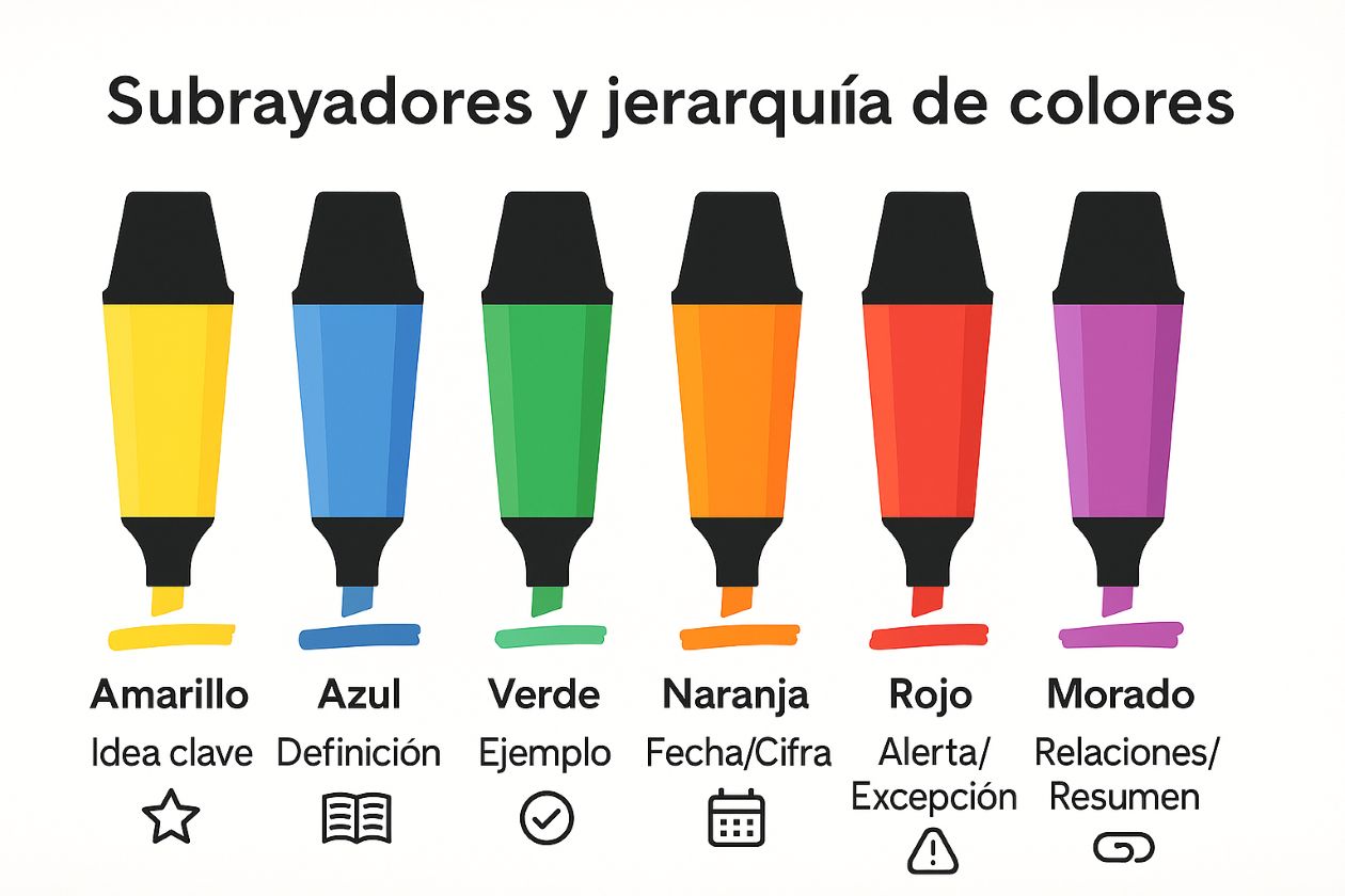 Jerarquía de colores para subrayar: cómo aplicarla bien